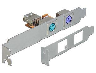 Перехідник клавіатури-мишки USB2.0 A-PS2 M/F Delock(70.06.1589) x2 конвертор-планка +LowProfile