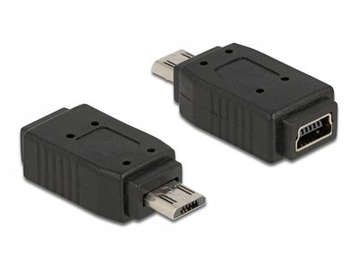 Перехідник обладнання USB2.0 mini 5p-microB F/M Lucom (62.09.8240) адаптер прямий Nickel 62.09.8240 фото