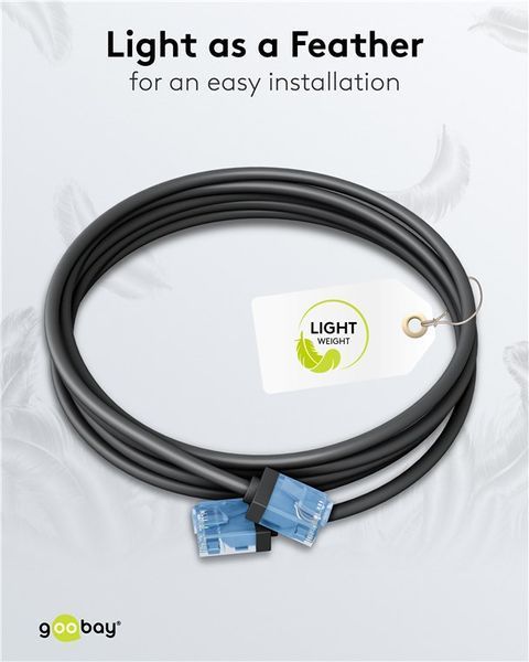 Патч-корд RJ45 UTP6a 7.5m Goobay (75.07.4240) patch Slim Ultra Flexi PoE+ Cu 75.07.4240 фото