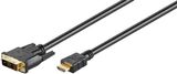 Кабель монітора-адаптер HDMI-DVI M/M 10.0m Goobay (75.05.1586) 18+1 D=7.0mm Gold 75.05.1586 фото