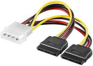 Кабель живлення внутрішній MoleX-SATA 15px2 M/F Goobay (75.06.8524) 0.13m D=8x2.0mm 75.06.8524 фото