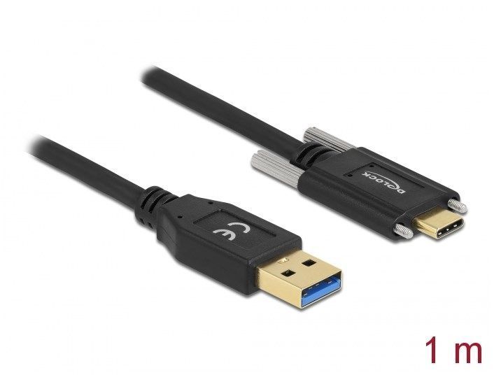 Кабель пристроїв USB Type-C-3.0A M/M 1.0m Delock (70.08.3718) (USB3.2 Gen2) Host-USB-A Screw
