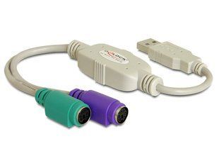 Перехідник клавіатури-мишки USB2.0 A-PS2 M/F Delock (70.06.1244) x2 0.15m USB-powered