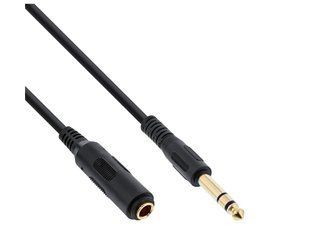 Кабель аудіо-подовжувач Jack 6.3mm M/F 2.0m InLine (77.09.9972) Stereo AUX D=5.0mm Gold