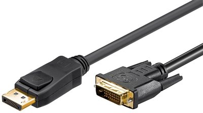 Кабель монітора-адаптер DisplayPort-DVI M/M (DVI-екран) 3.0m Goobay (75.05.1962) v1.2 4K@30Hz 24+1 Gold 75.05.1962 фото