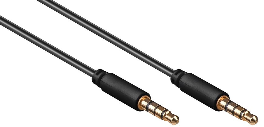 Кабель аудіо-сигнальний Jack 3.5mm 4pin M/M 0.5m Lucom (25.02.5103) Shielded 25.02.5103 фото