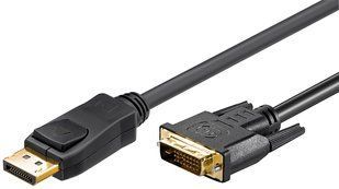 Кабель монітора-адаптер DisplayPort-DVI M/M (DVI-екран) 3.0m Goobay (75.06.1962) v1.2 4K@30Hz 24+1 Gold