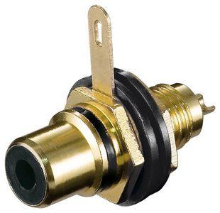 Роз'єм RCA-конектор Goobay (75.01.1308) /F Panel Socket Metal Gold Black 75.01.1308 фото