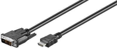 Кабель монітора-адаптер HDMI-DVI M/M 2.0m Goobay (75.05.0580) 18+1 D=5.5mm Nickel 75.05.0580 фото