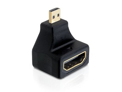 Перехідник відео HDMI-micro F/M (адаптер) Lucom (62.09.8046) 90°вверх Gold 62.09.8046 фото