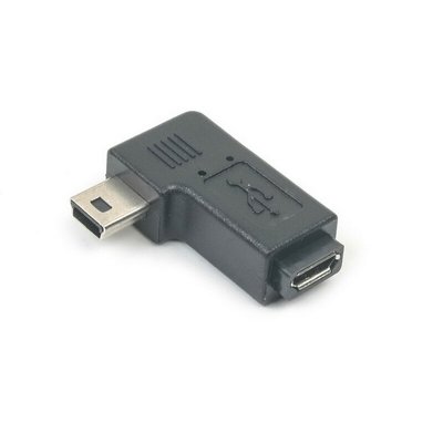 Перехідник обладнання USB2.0 mini 5p-microB M/F Lucom (62.09.8230) адаптер 90° angled 62.09.8230 фото