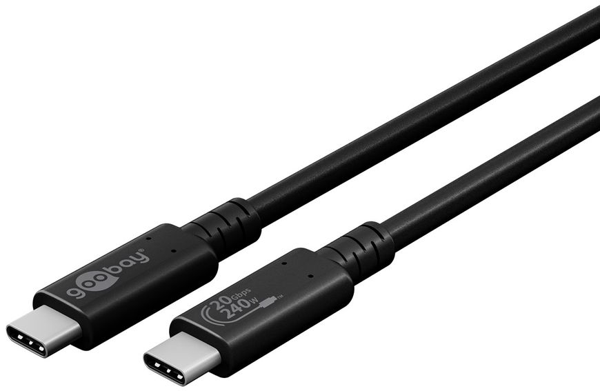 Кабель пристроїв USB Type-C M/M 2.0m Goobay (75.06.1718) (USB4Gen2x2) 20Gbps 240W Cu 75.06.1718 фото