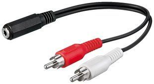 Перехідник аудіо Jack 3.5mm 3pin-RCAx2 F/M Goobay (75.05.0092) 0.2m AWG29 Red/White 75.05.0092 фото