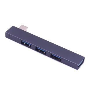 Перехідник обладнання USB Type-C-3.0Ax4 (HUB) Lucom (62.09.8451) Pas Aluminum 62.09.8451 фото