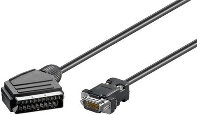 Кабель відео-адаптер VGA HD15-SCART M/M 2.0m Delock (70.06.5028) (VGA-екран) D=5.4mm розбірний 70.06.5028 фото