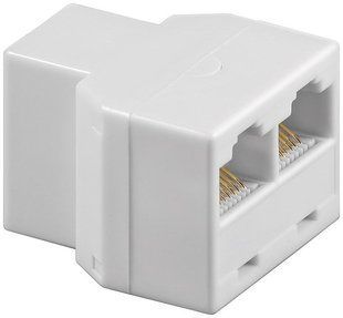 Перехідник мережевий RJ45 UTP5e 1x2 F/F Goobay (75.09.3056) ISDN T-адаптер 1:1 75.09.3056 фото