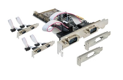 Перехідник обладнання PCIe-COM(DB9)x6 Delock(70.08.9347) Serial MosChip +6xLowProfile 70.08.9347 фото