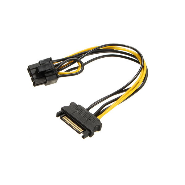 Кабель живлення внутрішній PCIePower 8p-SATA 15p M/M Lucom(62.09.8017) 0.20m AWG18 (8/6pin) 6+2pin 62.09.8017 фото