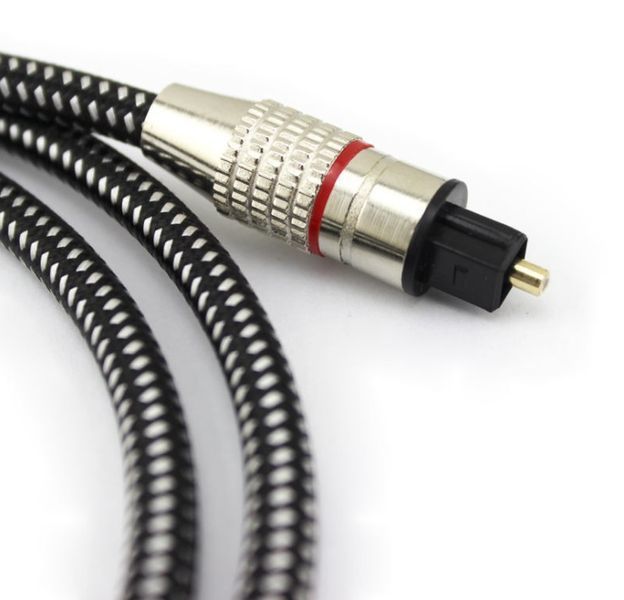 Кабель аудіо оптичний Toslink 1.0m Lucom (62.09.8120) D=6.0mm NetShielding Metal Gold