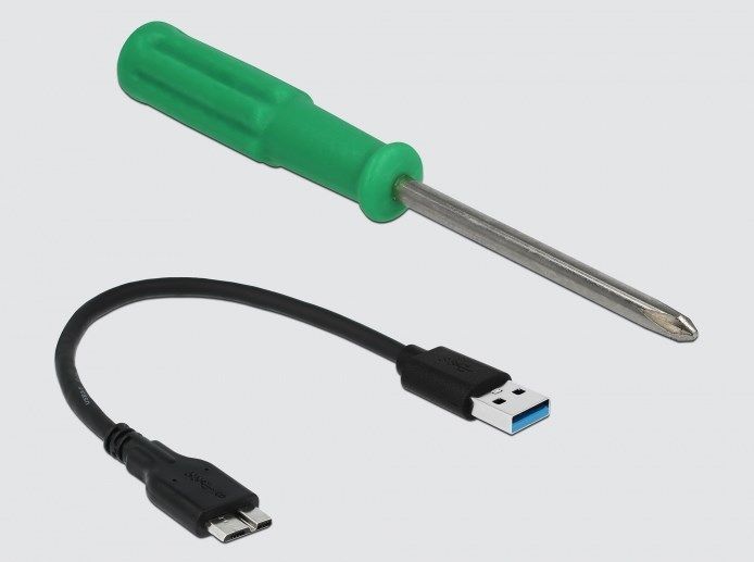Корпус накопичувача USB3.0 microB-M.2 Delock (70.04.2570) 2.5 кишеня SSD