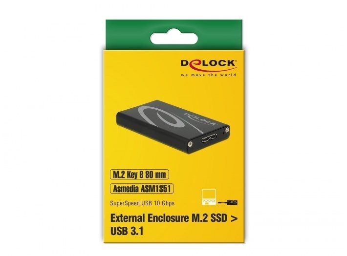 Корпус накопичувача USB3.0 microB-M.2 Delock (70.04.2570) 2.5 кишеня SSD