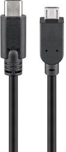 Кабель пристроїв USB Type-C-2.0microB M/M 3.0m Goobay (75.05.5475) (USB2.0) 3xS AWG26+30 D=4mm Cu 75.05.5475 фото