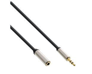 Кабель аудіо-подовжувач Jack 3.5mm 3pin M/F 2.0m InLine (77.09.9232) Slim Shielded Metal Gold Cu 77.09.9232 фото