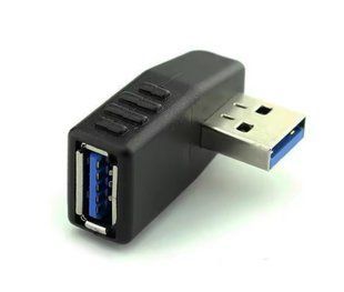 Перехідник обладнання USB3.0 A M/F Lucom (62.09.8447) адаптер кутовий 90&deg;вліво LEFT 62.09.8447 фото