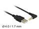 Кабель живлення пристроїв USB2.0 A-Jack DC M/M 1.5m Delock (70.08.5544) 4.0x1.7mm Power 90&deg; кутовий