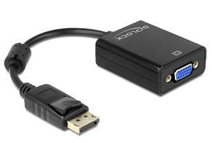 Перехідник відео DisplayPort-VGA HD15 M/F (VGA-екран) Delock (70.06.1848) 0.12m v1.2 1080p Ferrite