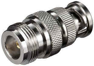 Перехідник антенний RF:N-BNC/50ohm F/M Lucom (62.09.8363) адаптер Gold