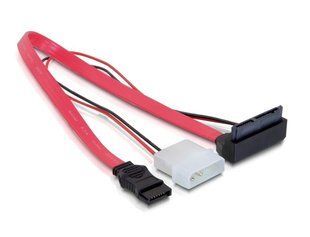 Кабель накопичувача SATAmicro 16p-7p F/F Delock (70.08.2551) +Molex 0.3m 90&deg;вверх 5V/3.3V 70.08.2551 фото