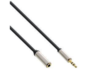 Кабель аудіо-подовжувач Jack 3.5mm 3pin M/F 3.0m InLine (77.09.9233) Slim Shielded Metal Gold Cu 77.09.9233 фото