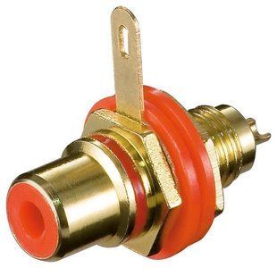 Роз'єм RCA-конектор Goobay (75.01.1307) /F Panel Socket Metal Gold Red 75.01.1307 фото