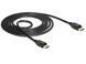 Кабель монітора-сигнальний DisplayPort M/M 1.5m Delock (70.08.5508) v1.2 4K@60Hz 19p D=7.3mm Gold Cu 70.08.5508 фото 2
