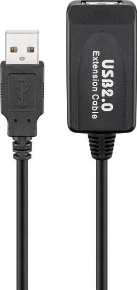 Подовжувач пристроїв USB2.0 A M/F (Active) 10.0m Lucom (84.00.7088) D=5.0mm AWG24+28 Nickel Cu RoHS 84.00.7088 фото