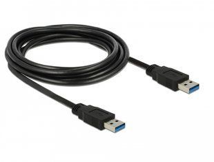 Кабель пристроїв USB3.0 A M/M 3.0m Delock (70.08.5063) AWG24+28 D=5.5mm Gold Cu