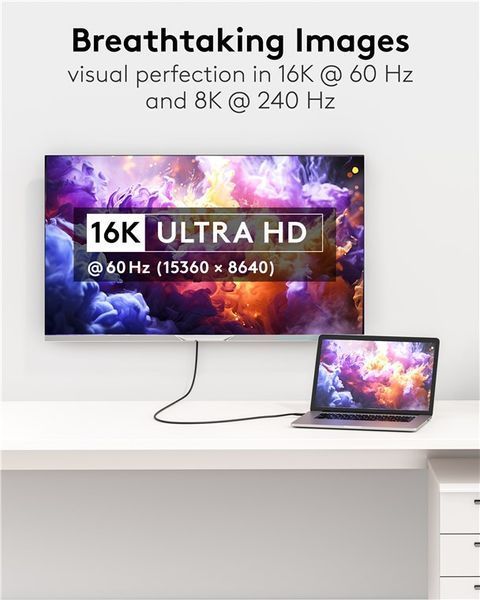 Кабель монітора-сигнальний HDMI M/M 2.0m Goobay (75.08.0094) v2.2 16K@60Hz Dynamic HDR 75.08.0094 фото