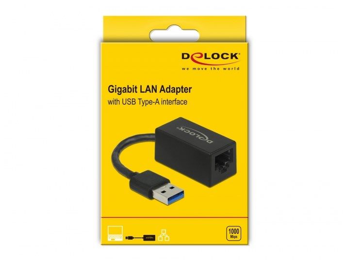 Перехідник мережевий USB3.0 A-RJ45 GigaLAN M/F Delock (70.06.5903) (USB3.0) 0.13m GigaLan Realt 70.06.5903 фото