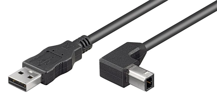 Кабель принтера USB2.0 A-B M/M 1.0m Goobay (75.09.3017) AWG28 90°вниз 2xShielded Cu 75.09.3017 фото