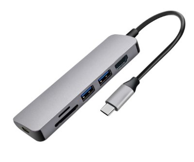 Перехідник відео USB Type-C-HDMI M/F Lucom (62.09.8376) +PD87W 2xUSB3.0 +Cardreader 62.09.8376 фото