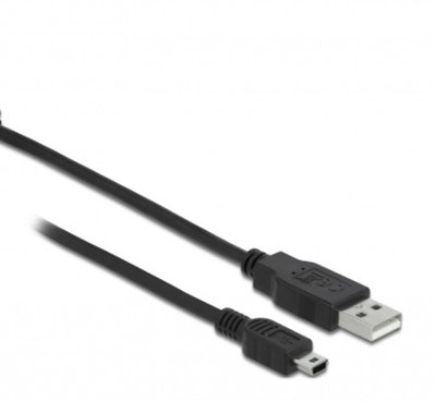 Кабель пристроїв USB2.0 A-mini 5p M/M 1.0m Delock (70.08.2273) AWG28 2xShielded D=4.0mm Cu 70.08.2273 фото