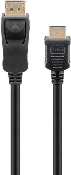 Кабель монітора-адаптер DisplayPort-HDMI M/M (HDMIекран) 3.0m Goobay (75.06.4843) 4K@60Hz D=5.0mm Cu Gold 75.06.4843 фото