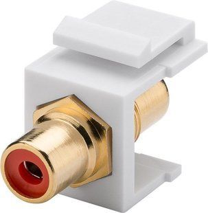 Перехідник аудіо RCA F/F (Keystone) Goobay (75.07.9669) Red Gold-Plated 75.07.9669 фото