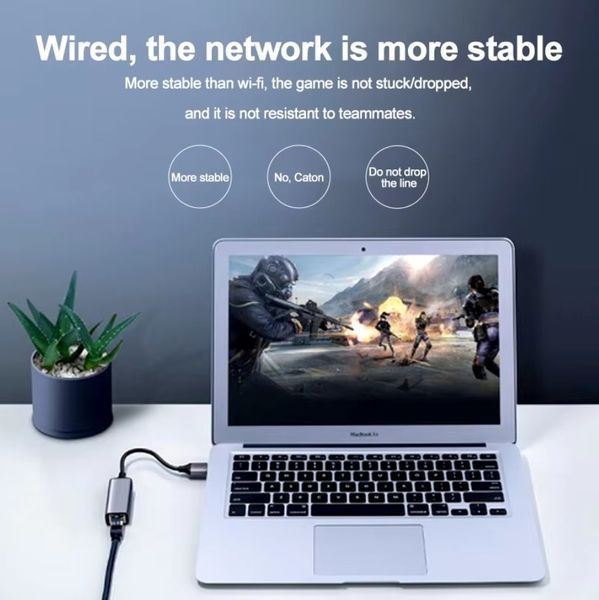 Перехідник мережевий USB Type-C-RJ45 M/F Lucom (62.09.8527) (USB3.0) 0.20m GigaLan 62.09.8527 фото