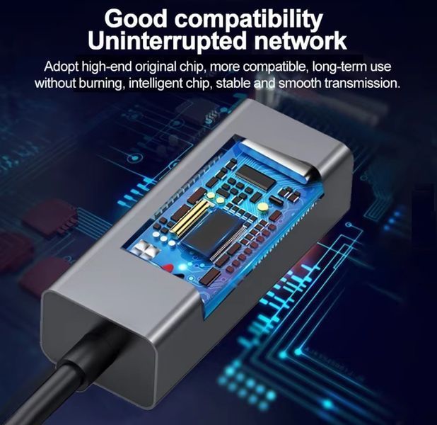 Перехідник мережевий USB Type-C-RJ45 M/F Lucom (62.09.8527) (USB3.0) 0.20m GigaLan 62.09.8527 фото