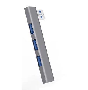 Перехідник обладнання USB3.0 A 1x4 (HUB) Lucom (62.09.8452) Pas Aluminum 62.09.8452 фото