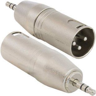 Перехідник аудіо XLR 3p-Jack 3.5mm 3pin M/M Lucom (62.09.8465) адаптер Metal корпус 62.09.8465 фото