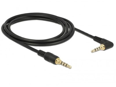 Кабель аудіо-сигнальний Jack 3.5mm 4pin M/M 2.0m Delock (70.08.5613) Long 90° 1:1 AWG24 AUXGold 70.08.5613 фото