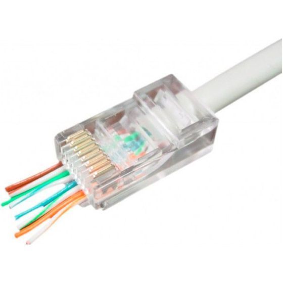 Роз'єм RJ45 UTP5e-конектор Lucom (62.09.8504) 8P8C обжимний прохідний AWG26-24 62.09.8504 фото